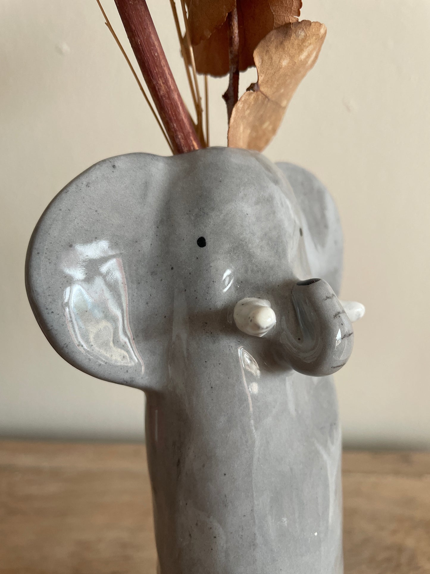 Enameled vase ceramic elephant soliflore