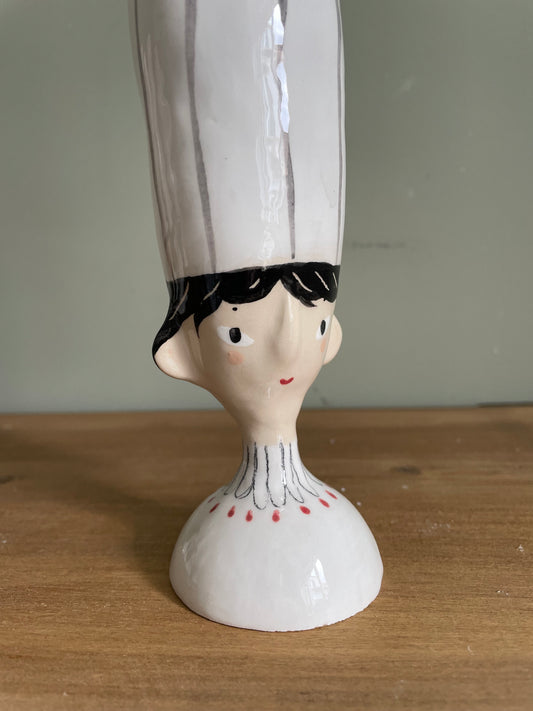 Soliflore bigoudene en céramique vase émaillé